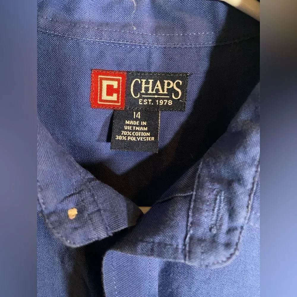 Blue‎ chaps long sleeve button down